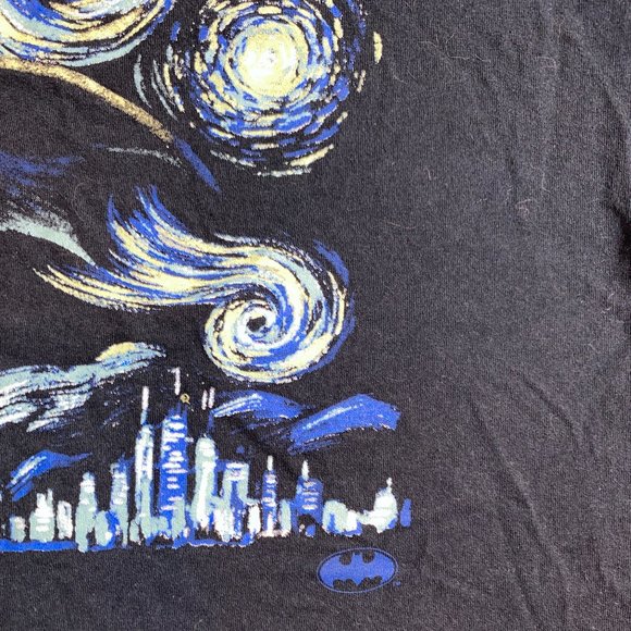 DC Comics Batman Van Gogh Starry Night Inspired T-shirt Shirt Size Medium - Picture 2 of 4